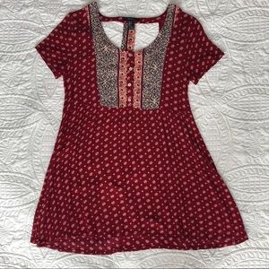 Forever 21 Red Paisley Dress